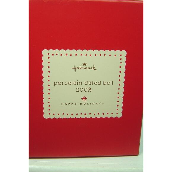 HALLMARK WHITE PORCELAIN BELL FROM 2008-WITH BOX - Picture 4 of 5